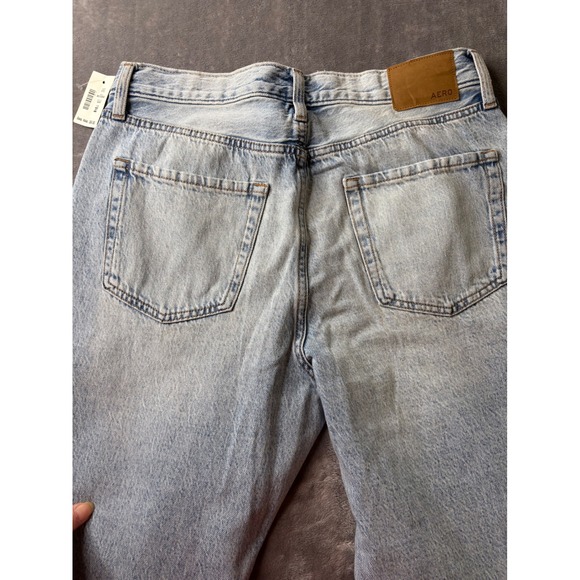 Aeropostale High Rise Baggy Distressed Jeans Light Wash Non Stretch 8S 4000 - Picture 10 of 15
